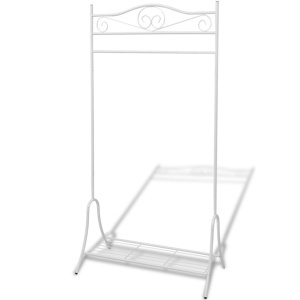 Organizator imbrăcăminte, oțel, alb