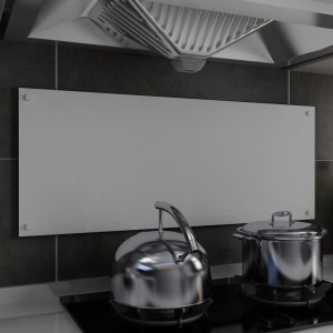 Panou antistropi bucătărie, alb, 100x40 cm, sticlă securizată