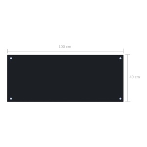 Panou antistropi bucătărie, negru, 100x40 cm, sticlă securizată - Img 9