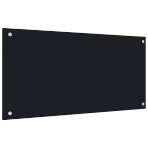 Panou antistropi bucătărie, negru, 80x40 cm, sticlă securizată - Img 2