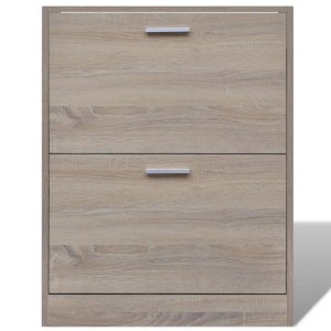 Pantofar cu 2 compartimente din lemn, aspect de stejar - Img 3