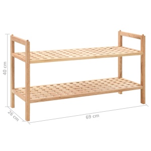 Pantofar din lemn solid de nuc, 69 x 26 x 40 cm - Img 5
