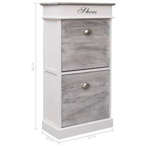 Pantofar, gri, 50x28x98 cm, lemn de paulownia - Img 7
