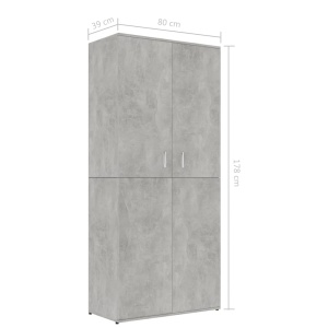 Pantofar, gri beton, 80 x 39 x 178 cm, PAL - Img 7