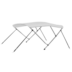 Parasolar barcă Bimini cu 3 arcuri, alb, 183 x 196 x 140 cm