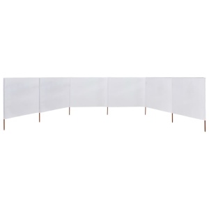 Paravan anti-vânt cu 6 panouri, alb, 800 x 80 cm, textil - Img 3