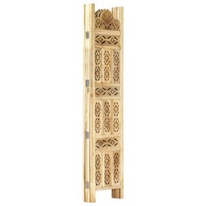 Paravan cameră sculptat manual 4 panouri 160x165 cm mango - Img 2
