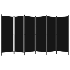 Paravan de cameră cu 6 panouri, negru, 300 x 180 cm - Img 2