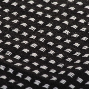 Pătură decorativă cu pătrățele, bumbac, 220 x 250 cm, negru - Img 3
