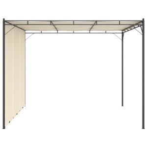Pavilion de grădină cu perdea laterală, crem, 3x3x2,25 m - Img 3