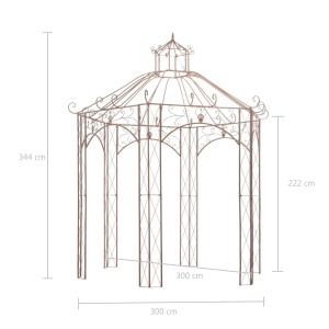 Pavilion de grădină, maro antichizat, 3 m, fier - Img 5