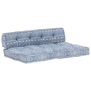 Pernă pentru canapea din paleți, indigo, textil, petice - Img 7
