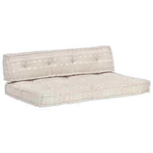 Pernă pentru canapea din paleți, maro deschis, textil, petice - Img 9