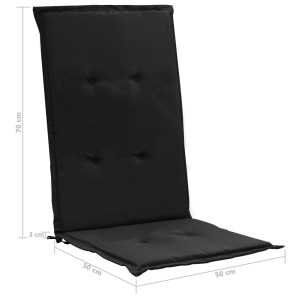 Perne scaun de grădină, 2 buc., negru, 120 x 50 x 3 cm - Img 7