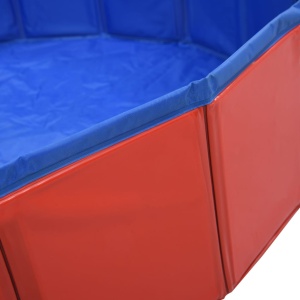 Piscină pentru câini pliabilă, roșu, 160 x 30 cm, PVC - Img 6