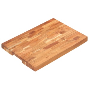 Placă de tocat, 50x35x4 cm, lemn masiv de acacia - Img 12
