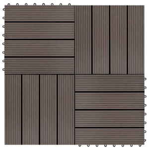 Plăci de pardoseală, 22 buc., maro inchis, 30x30 cm, WPC, 2 mp