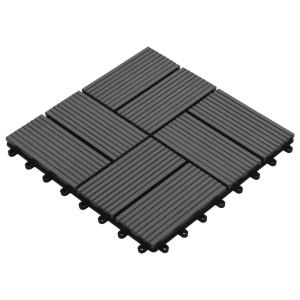 Plăci de podea, 11 buc., gri, 30 x 30 cm, 1 mp, WPC - Img 3