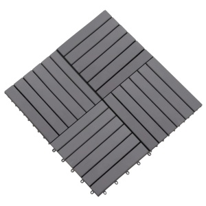 Plăci pardoseală, 10 buc., gri, 30x30 cm, lemn masiv de acacia - Img 4