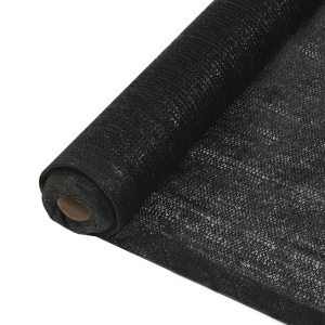 Plasă protecție vizuală, negru, 2 x 10 m, HDPE