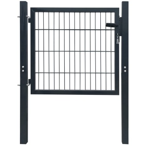 Poartă 2D pentru gard (simplă) 106 x 130 cm, gri antracit