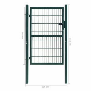Poartă 2D pentru gard (simplă) 106 x 190 cm, verde - Img 6