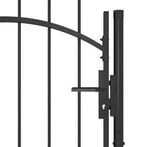 Poartă de grădină, negru, 1 x 2,2 m, oțel - Img 4