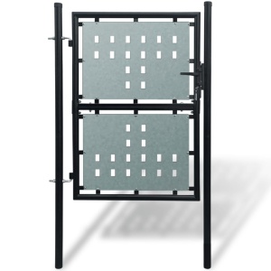 Poartă neagră pentru gard 100 x 225 cm