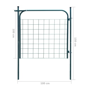 Poartă pentru gard de gradină 100 x 100 cm verde - Img 5