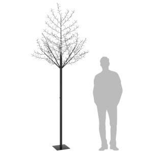 Pom Crăciun, 600 LED-uri lumină albastră, flori de cireș 300 cm - Img 3