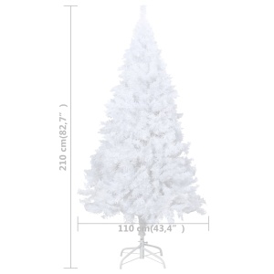 Pom de Crăciun artificial cu ramuri groase, alb, 210 cm, PVC - Img 5