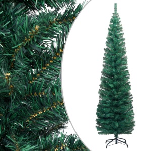 Pom de Crăciun artificial subțire cu suport verde 180 cm PVC