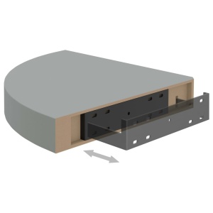 Raft de colț suspendat, gri, 25x25x3,8 cm, MDF - Img 6