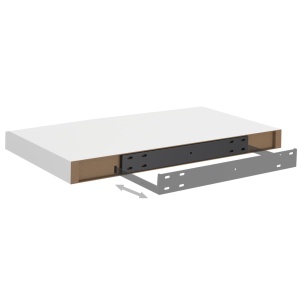 Raft de perete suspendat, alb, 50x23x3,8 cm, MDF - Img 5