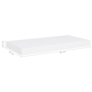 Raft de perete suspendat, alb, 50x23x3,8 cm, MDF - Img 9