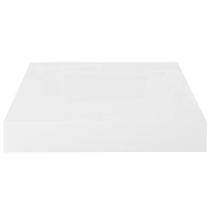 Raft de perete suspendat, alb extralucios, 23x23,5x3,8 cm, MDF - Img 4