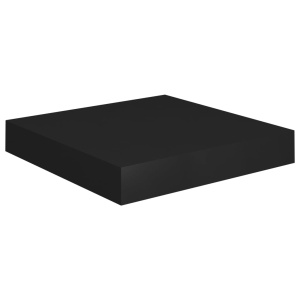 Raft de perete suspendat, negru, 23x23,5x3,8 cm, MDF - Img 2