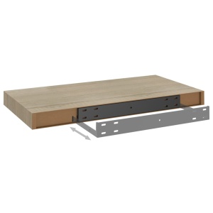 Raft de perete suspendat, stejar, 50x23x3,8 cm, MDF - Img 6
