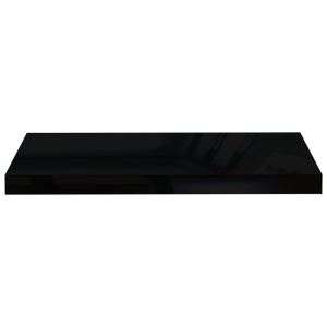 Raft perete suspendat, negru extralucios, 60x23,5x3,8 cm, MDF - Img 4