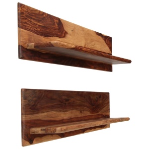 Rafturi de perete, 2 buc., 118x26x20 cm, lemn masiv de sheesham - Img 2