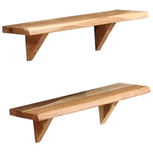 Rafturi de perete, 2 buc., 60x20x16 cm, lemn masiv de acacia - Img 11