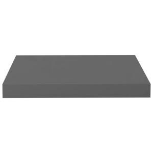 Rafturi de perete, 4 buc., gri extralucios, 40x23x3,8 cm, MDF - Img 8