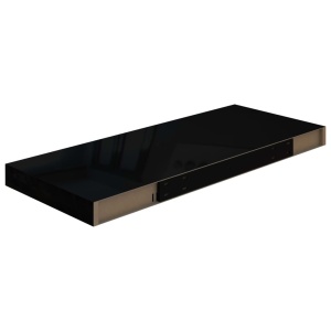 Rafturi de perete 4 buc. negru extralucios 60x23,5x3,8 cm MDF - Img 6