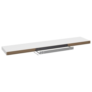 Rafturi de perete suspendate, 2 buc., alb, 120x23,5x3,8 cm, MDF - Img 6