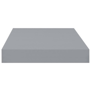 Rafturi de perete suspendate, 2 buc., gri, 40x23x3,8 cm, MDF - Img 5