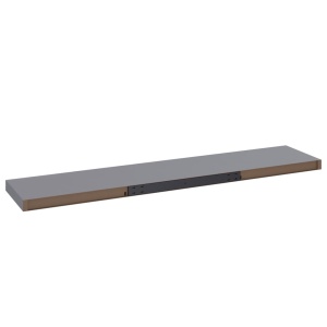 Rafturi de perete suspendate, 4 buc., gri, 120x23,5x3,8 cm, MDF - Img 7