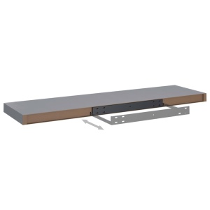 Rafturi de perete suspendate, 4 buc., gri, 90x23,5x3,8 cm, MDF - Img 6