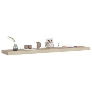 Rafturi perete suspendate, 4 buc., stejar, 120x23,5x3,8 cm, MDF - Img 3