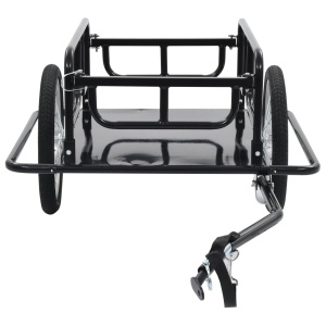 Remorcă de bicicletă, negru, 130 x 73 x 48,5 cm, oțel - Img 3