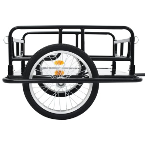 Remorcă de bicicletă, negru, 130 x 73 x 48,5 cm, oțel - Img 6
